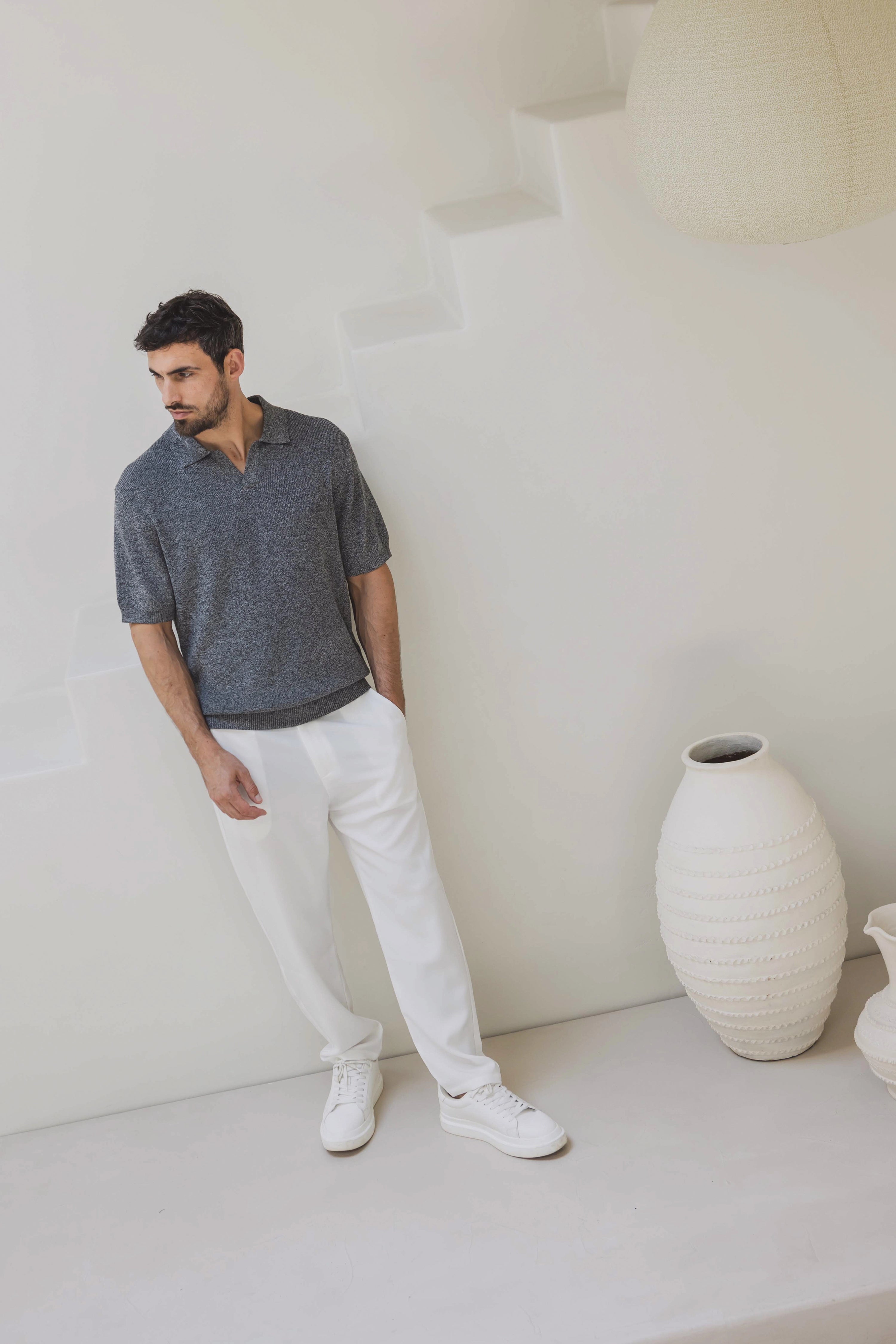 Polo uni à manches courtes