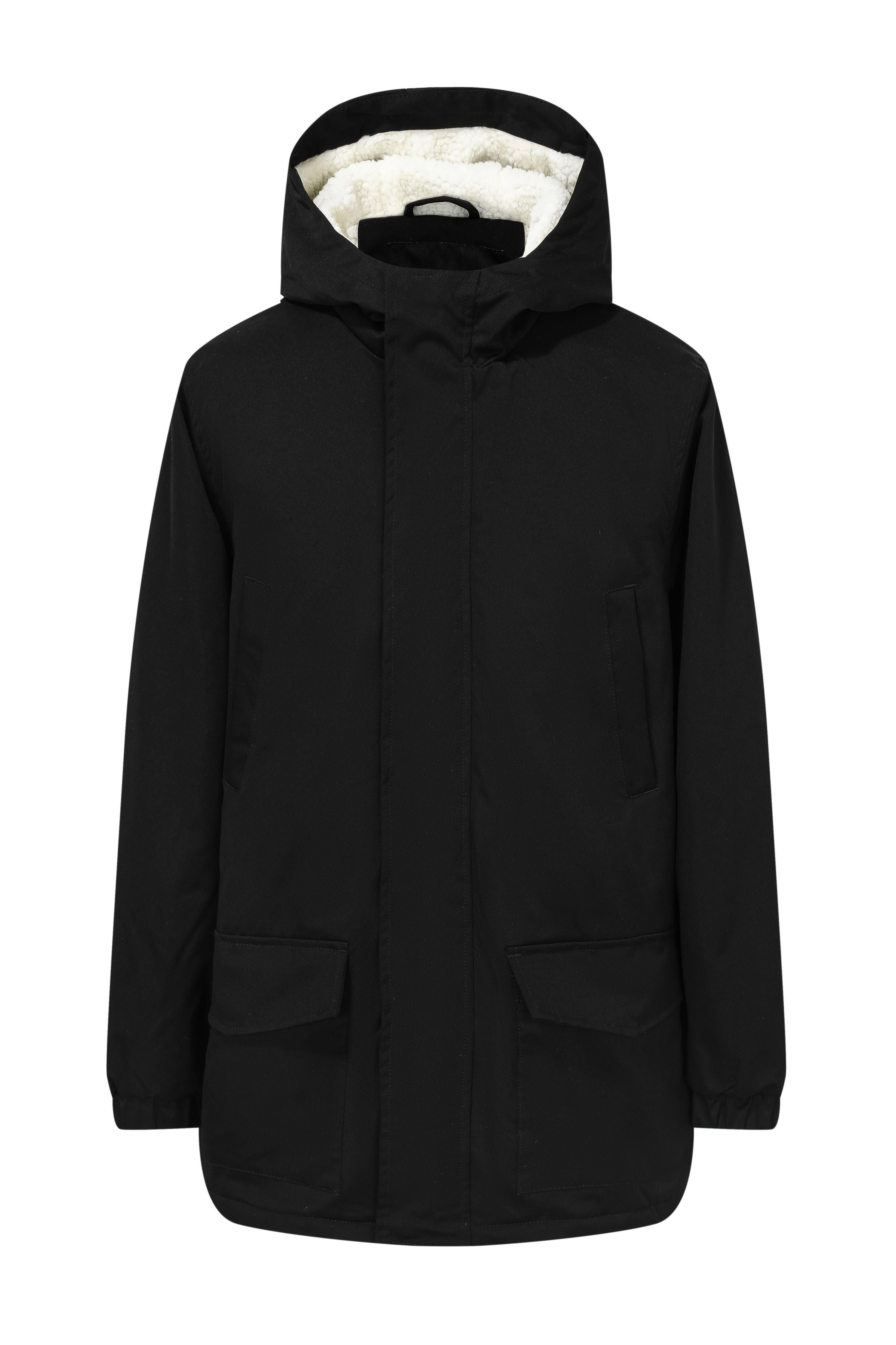 Veste parka milongue à capuche moumoutée - Frilivin
