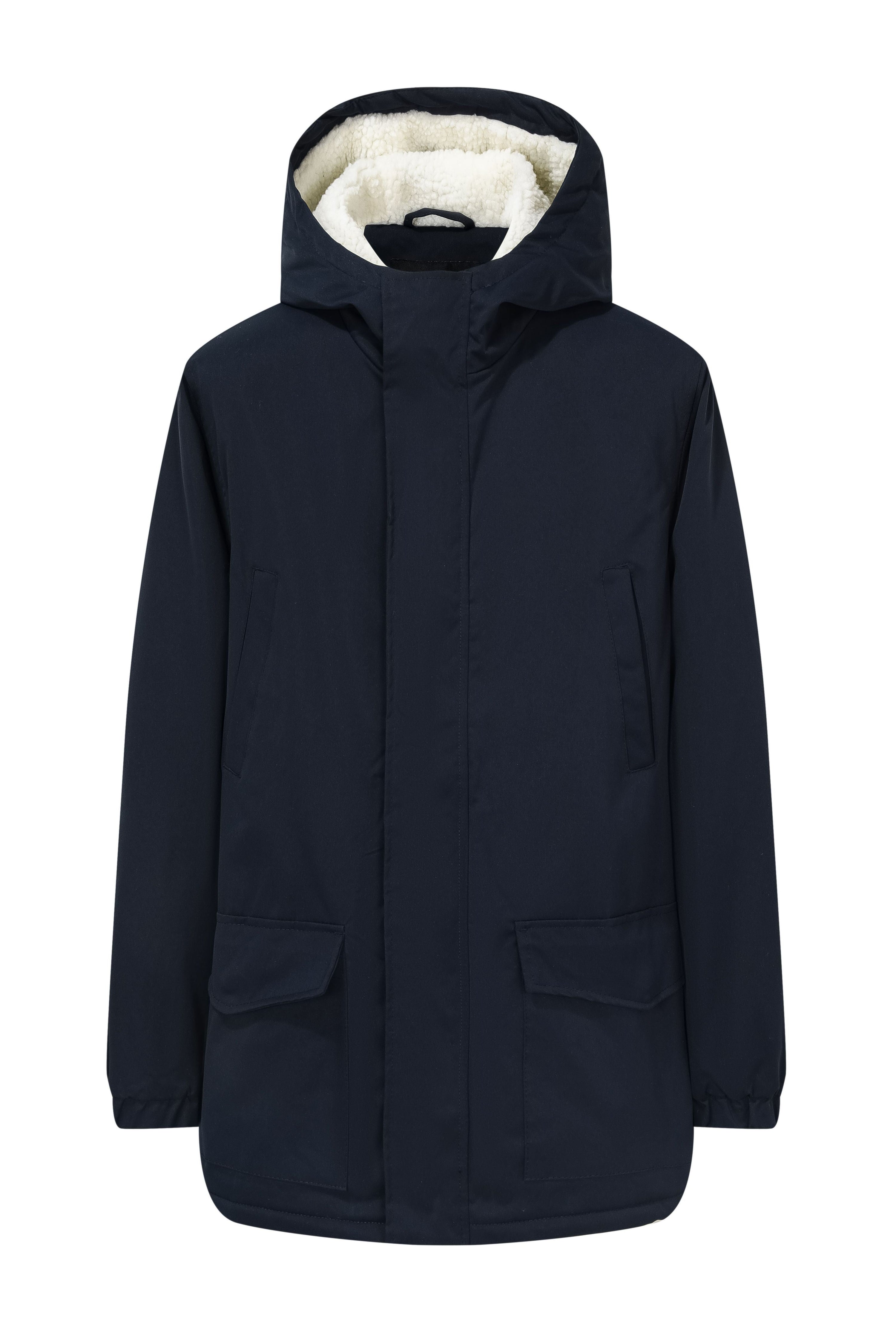 Veste parka milongue à capuche moumoutée - Frilivin