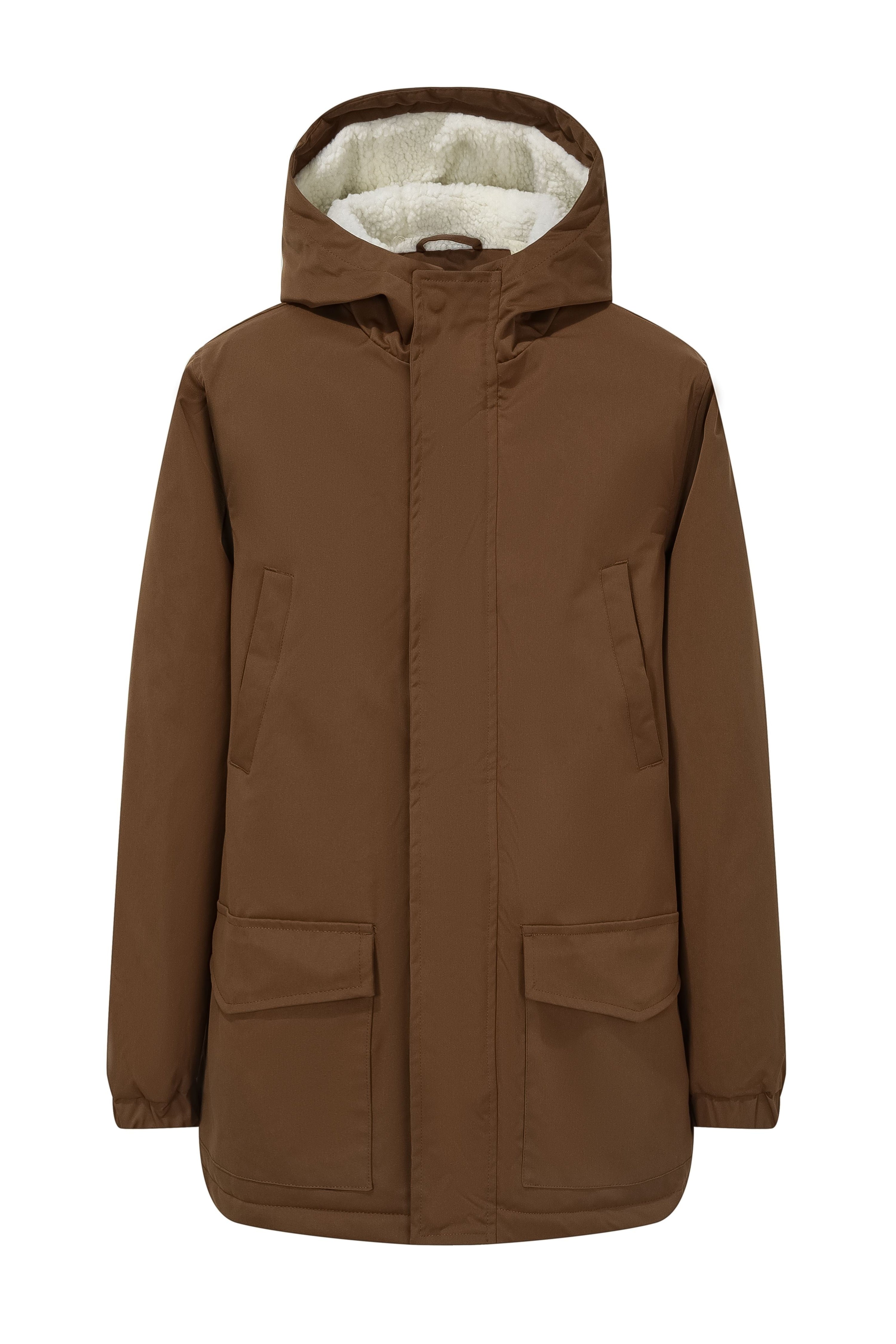 Veste parka milongue à capuche moumoutée - Frilivin