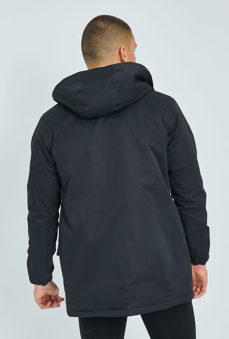 Veste parka milongue à capuche moumoutée - Frilivin