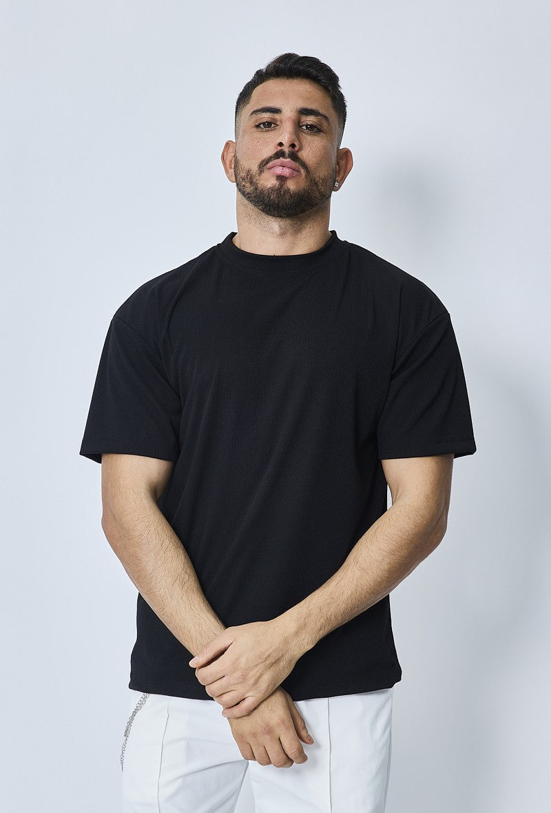 Black Tee Shirt Homme Simple Edan Black T-shirt