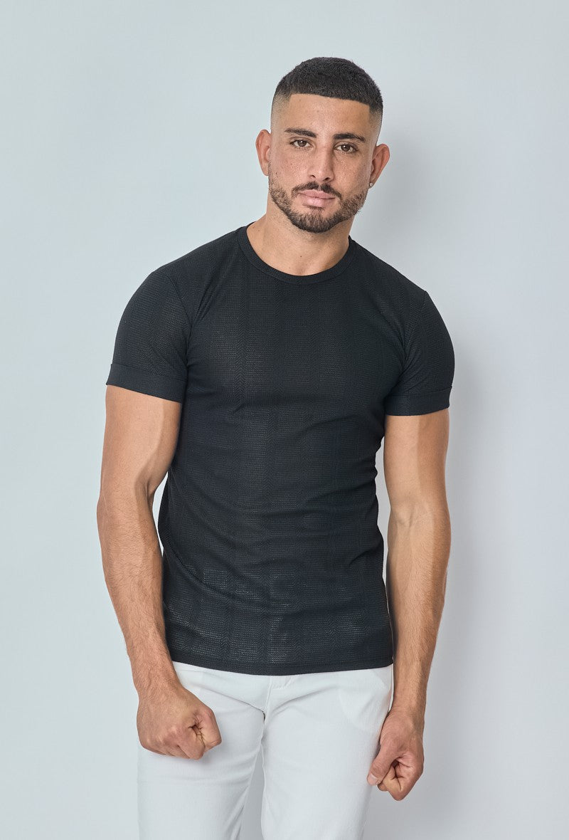 Lightweight t shirt with rolled up sleeves Frilivin