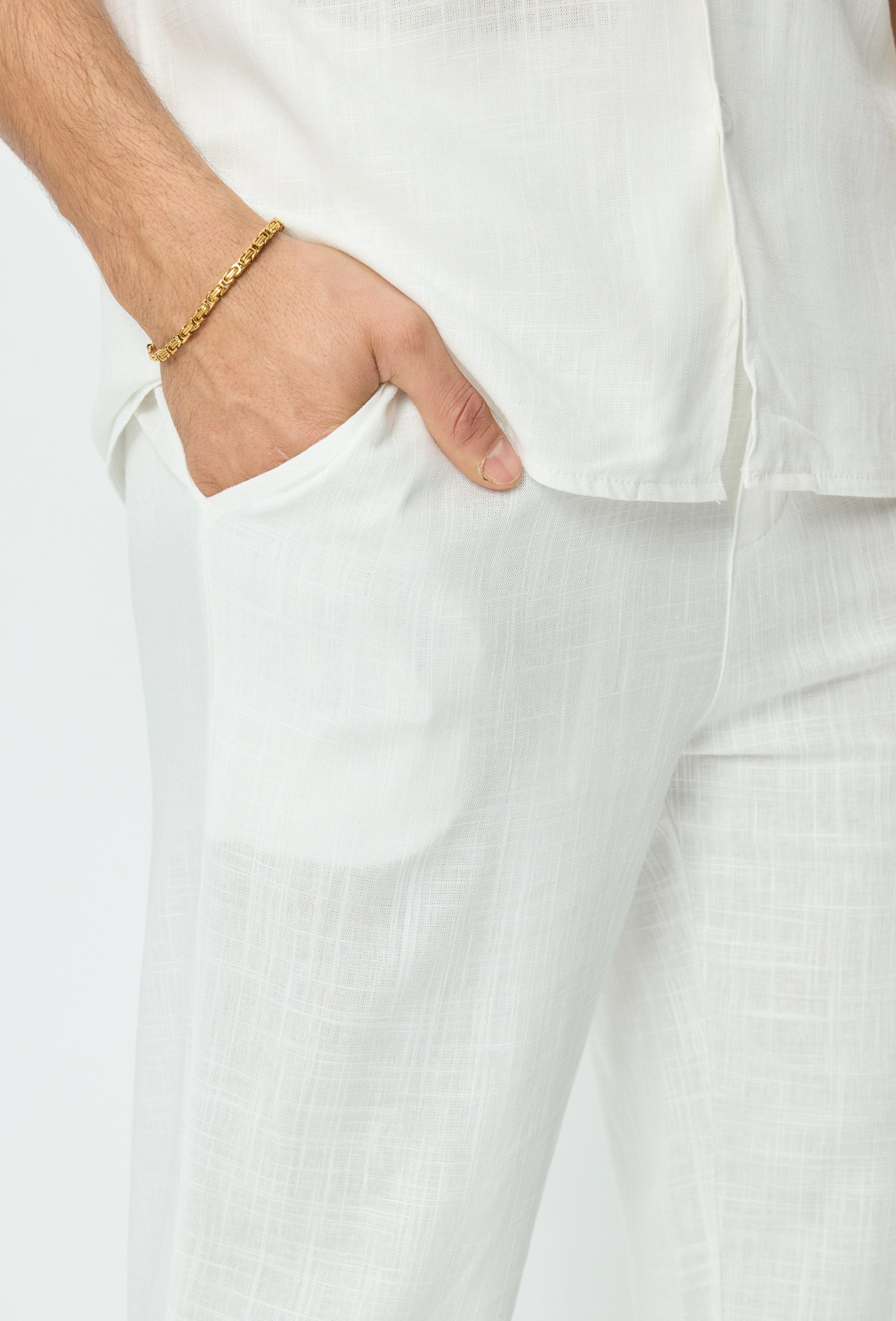 Pantalon effet lin