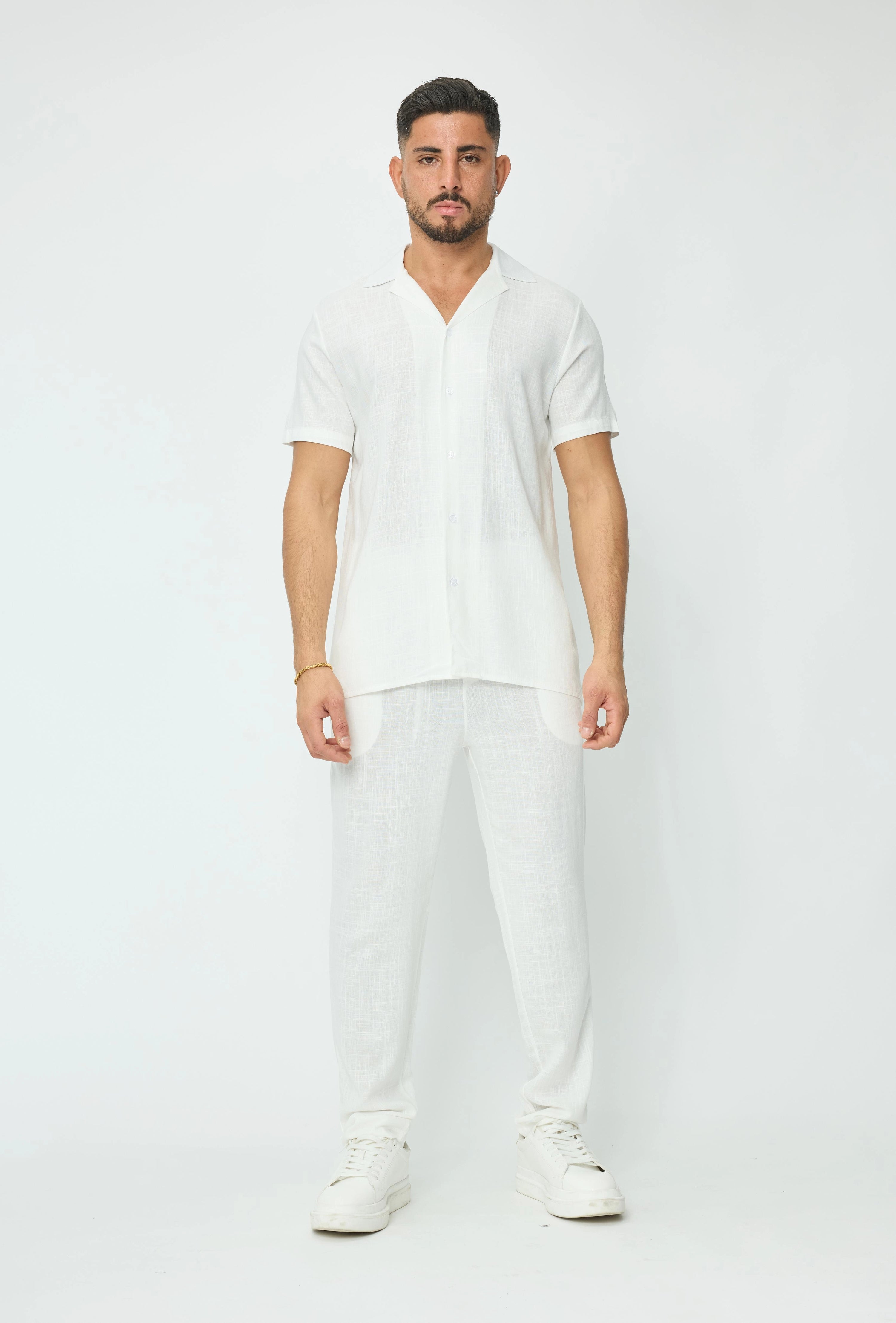 Pantalon effet lin