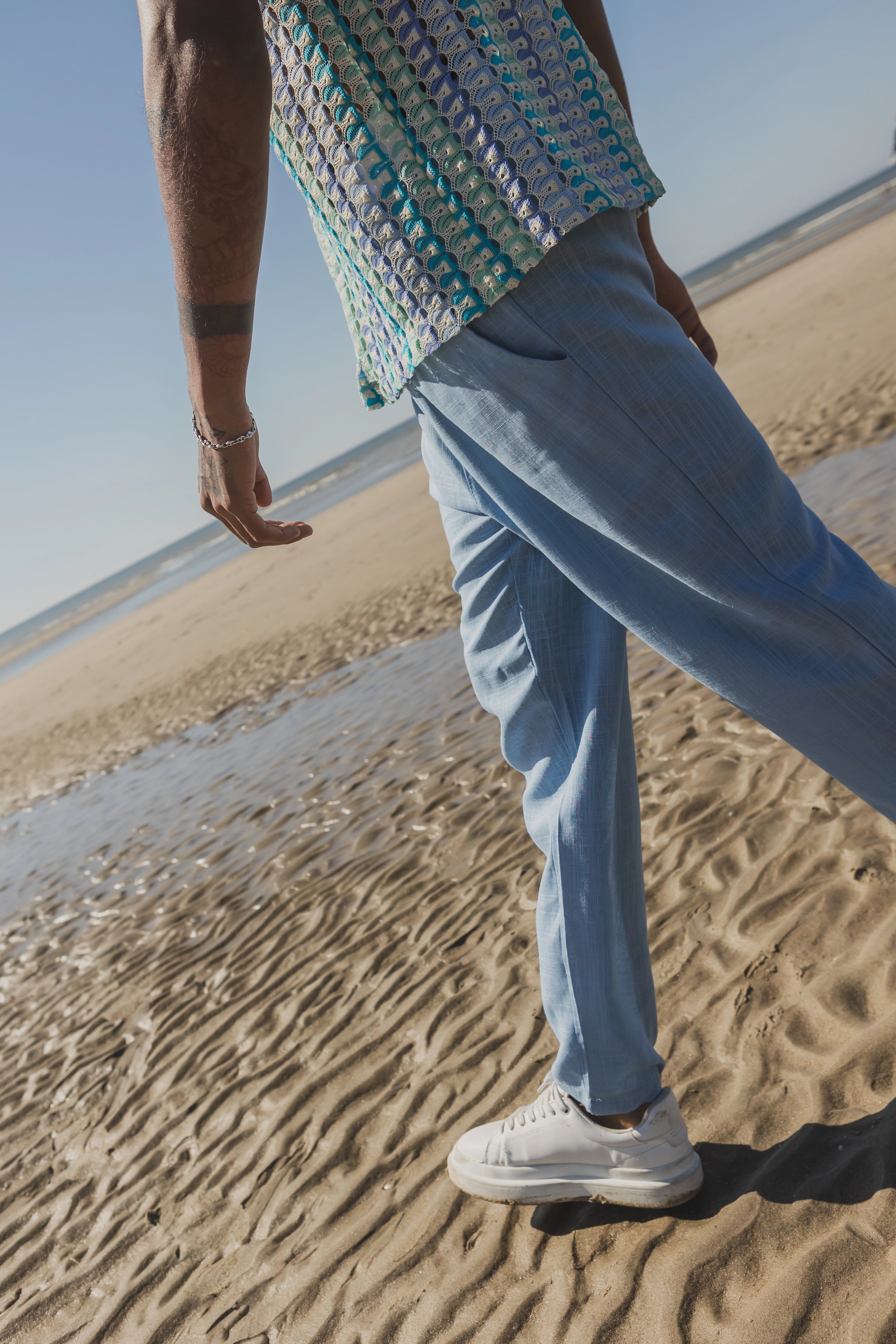 Pantalon effet lin