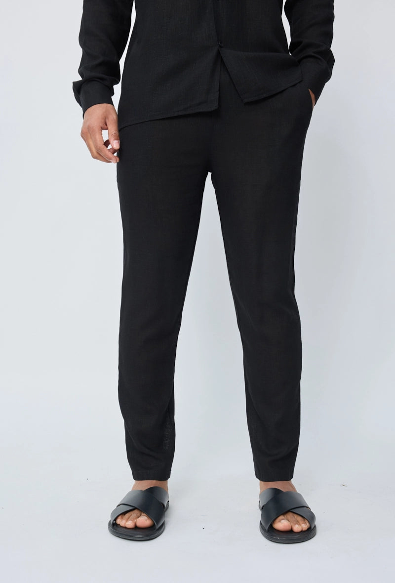Pantalon effet lin