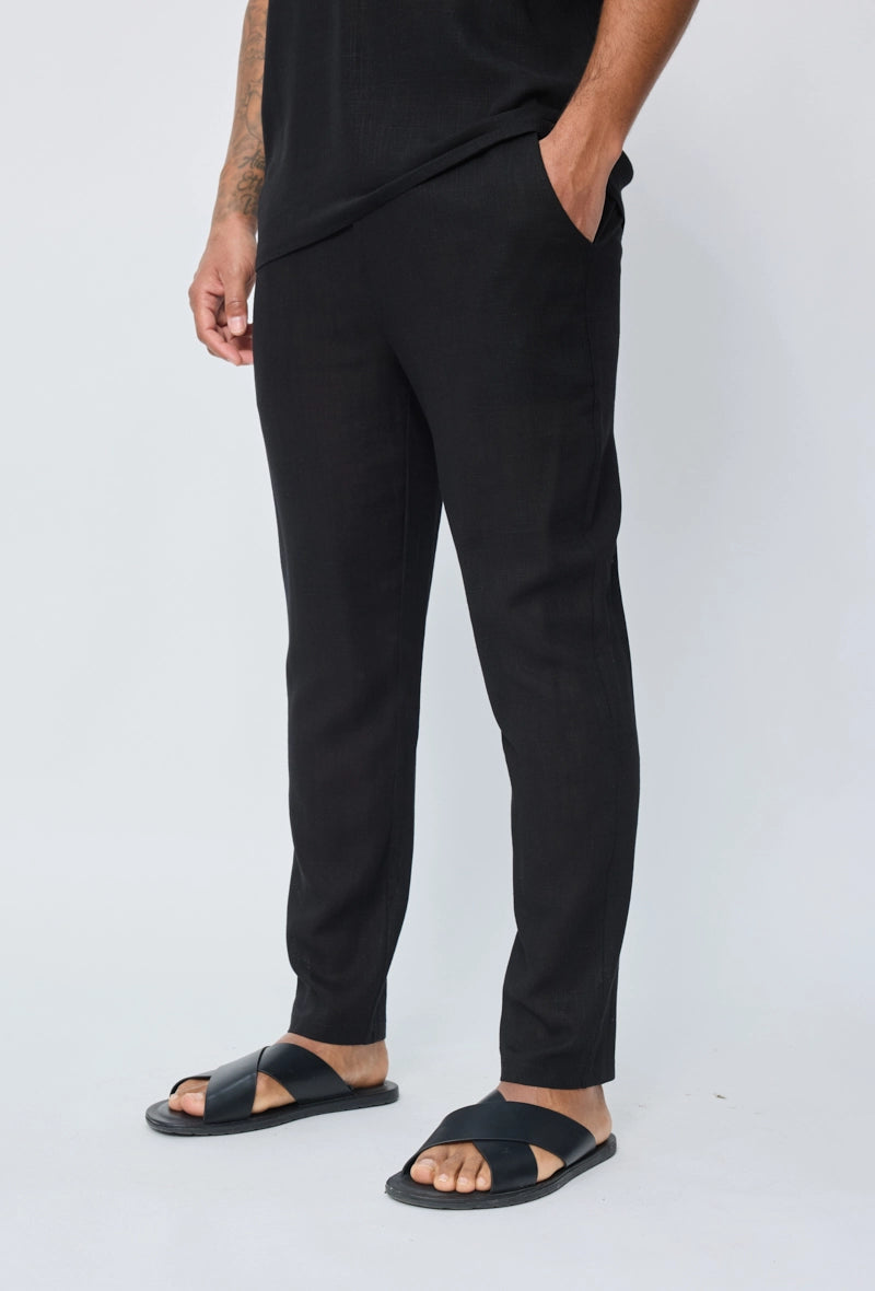 Pantalon effet lin
