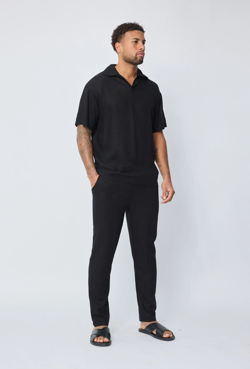 Pantalon effet lin
