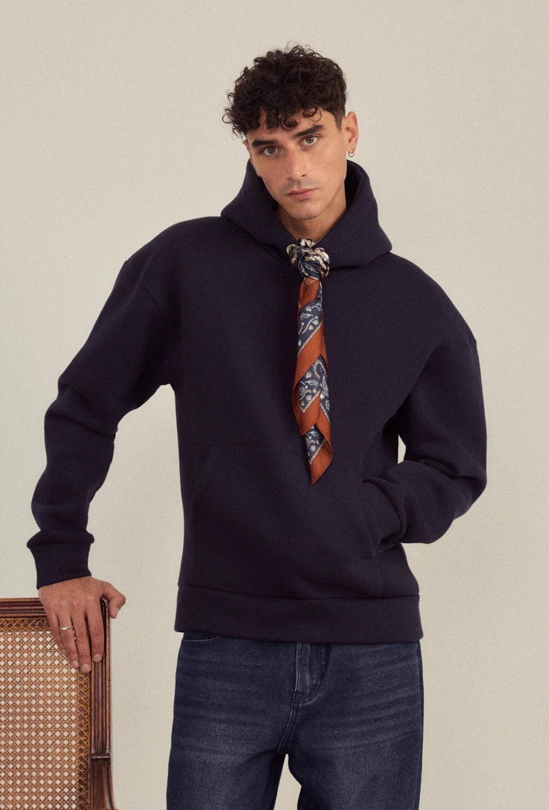 Sweat uni avec capuche