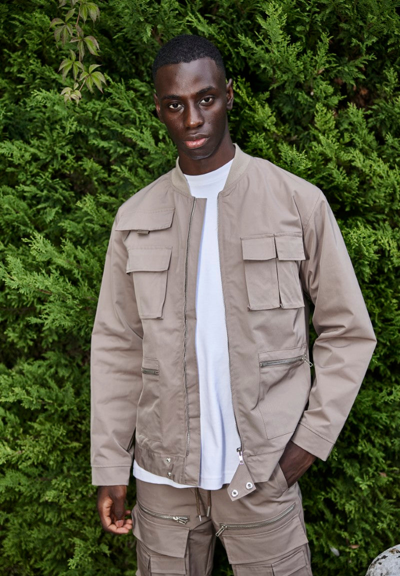 Utility multi-pocket bomber jacket – Frilivin - Main Image