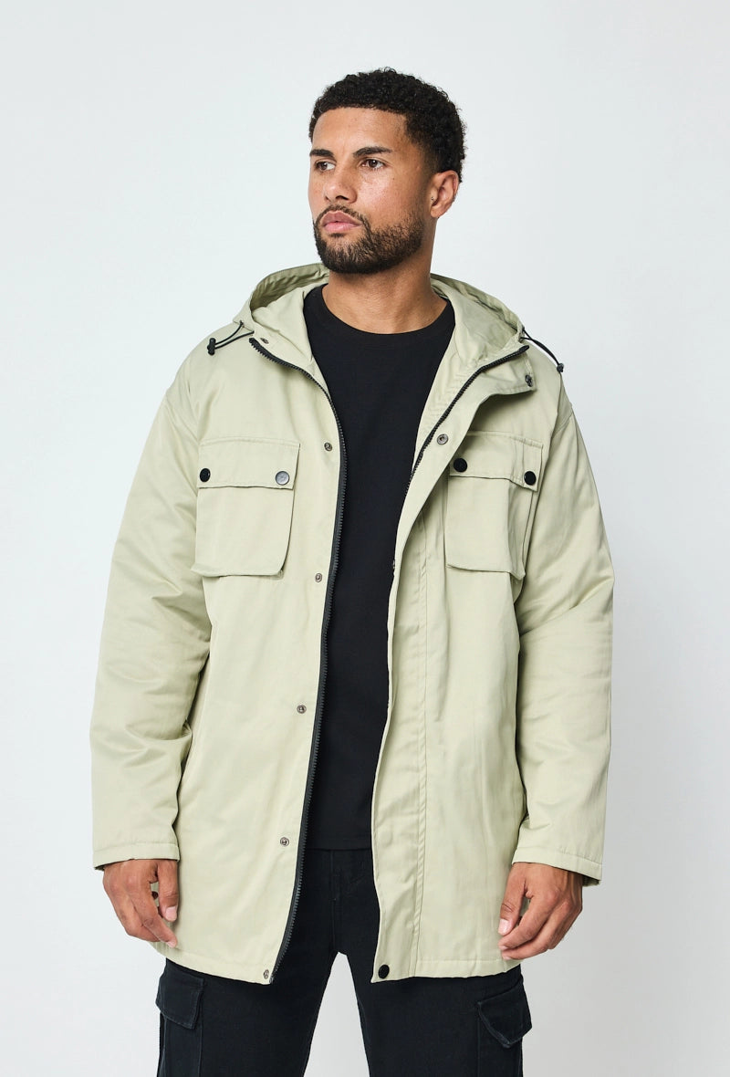 Mid-length hooded parka