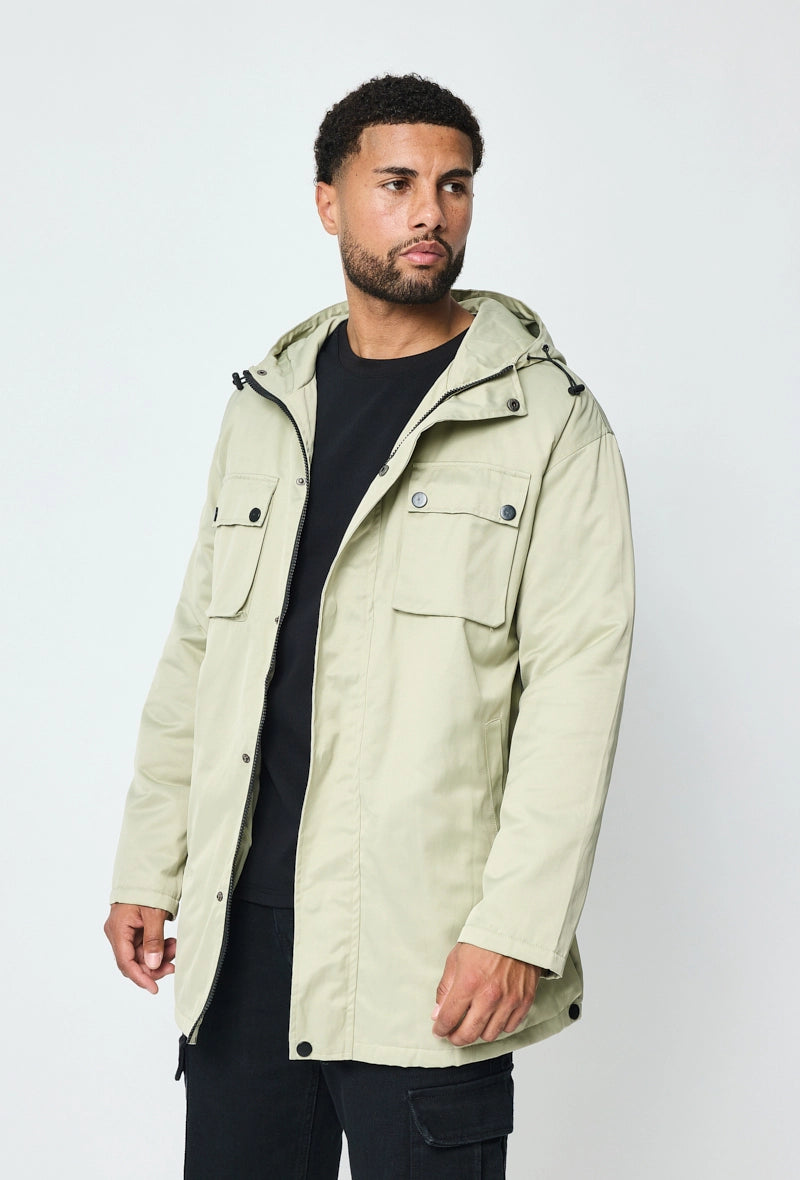 Mid-length hooded parka