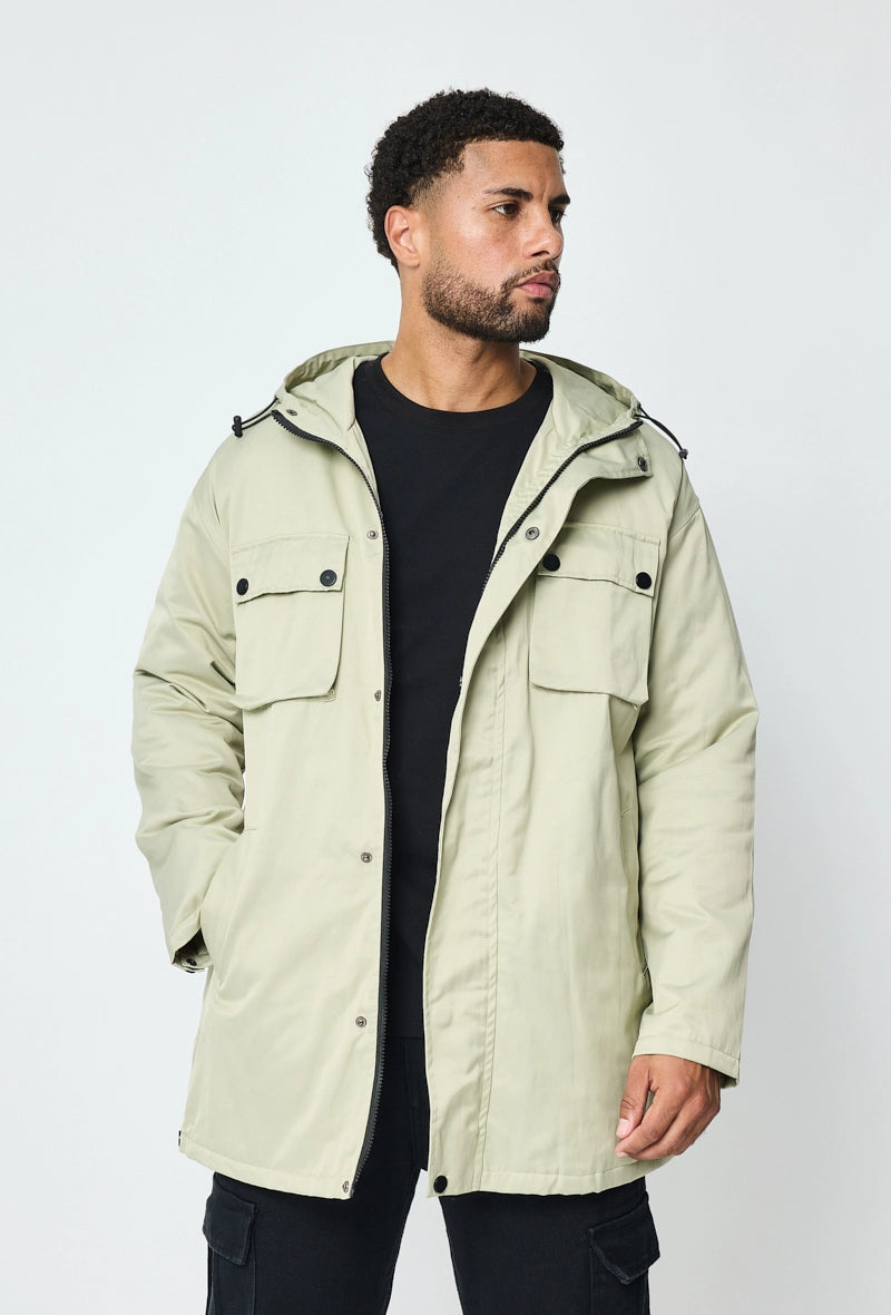 Mid-length hooded parka