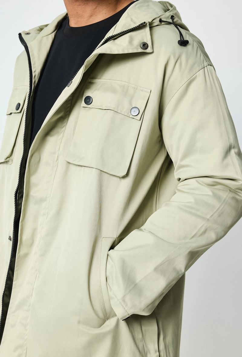 Mid-length hooded parka