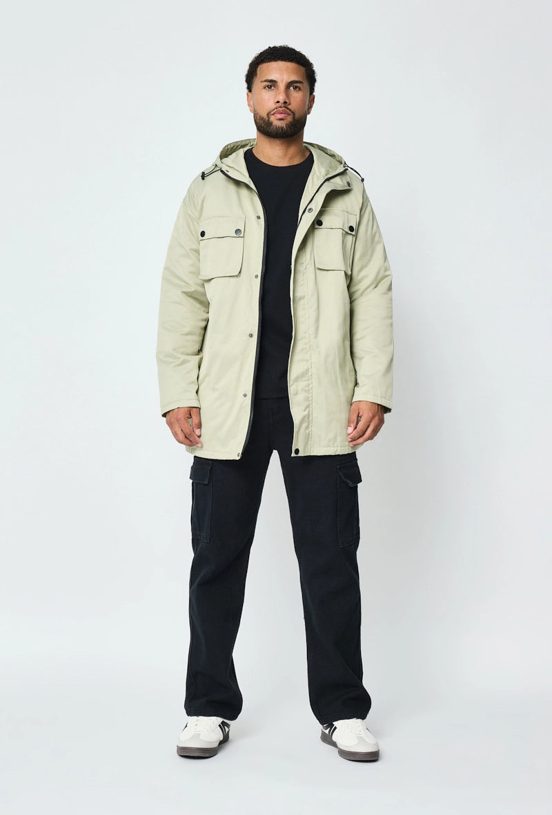 Mid-length hooded parka