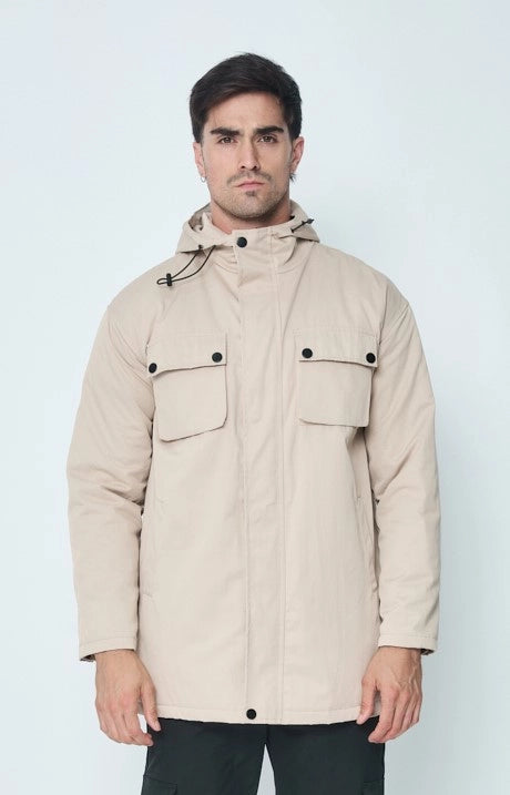 Mid-length hooded parka