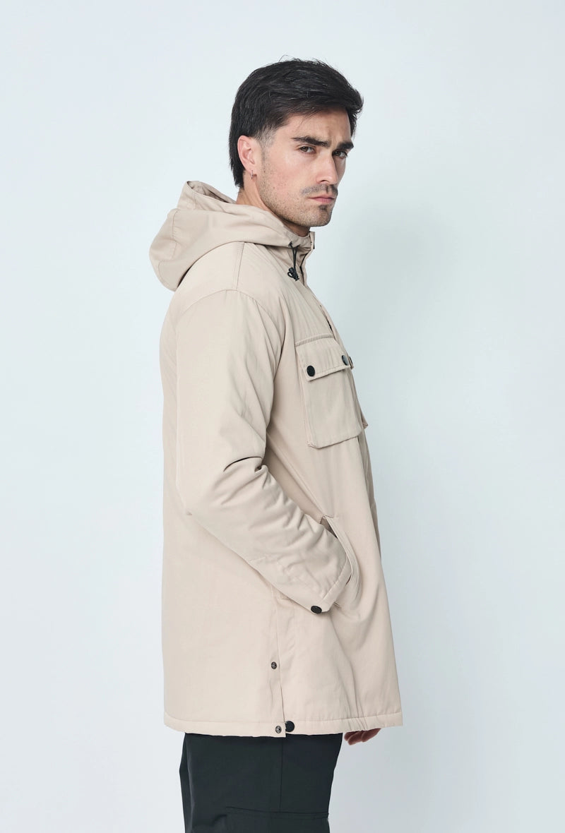 Mid-length hooded parka