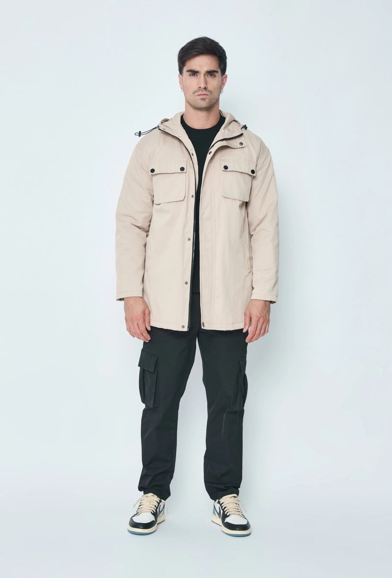 Mid-length hooded parka
