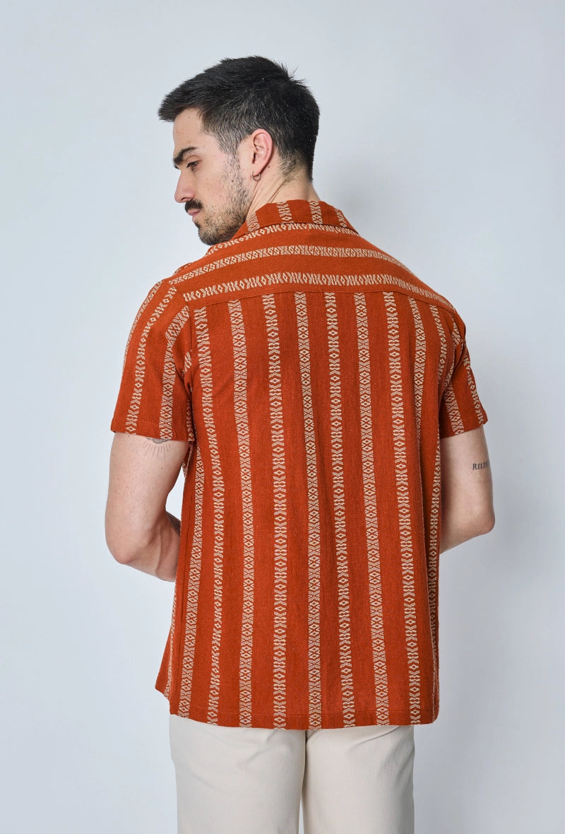 Chemise manches courtes à rayures