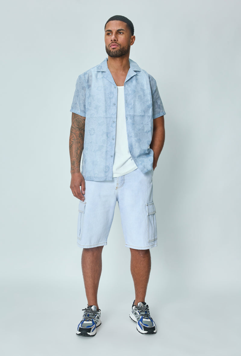 Short-sleeved floral shirt