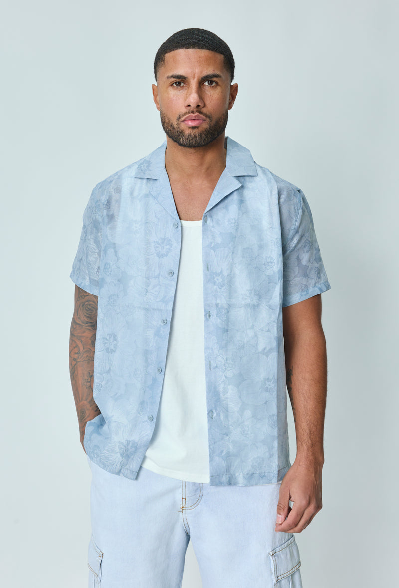 Short-sleeved floral shirt