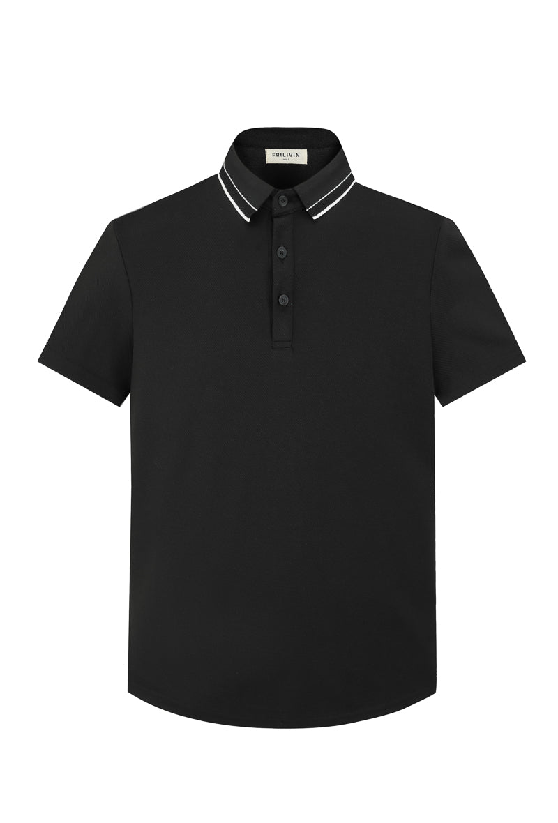 Plain short-sleeved polo shirt
