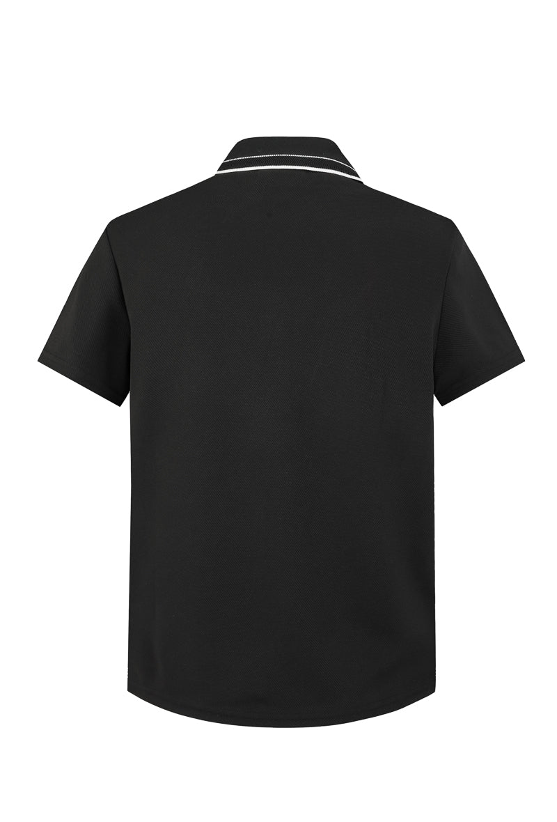 Plain short-sleeved polo shirt