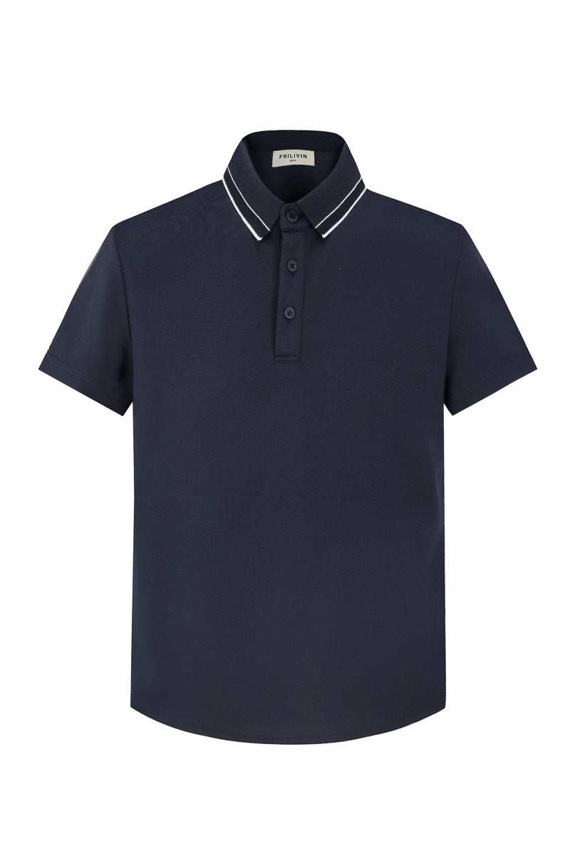 Plain short-sleeved polo shirt