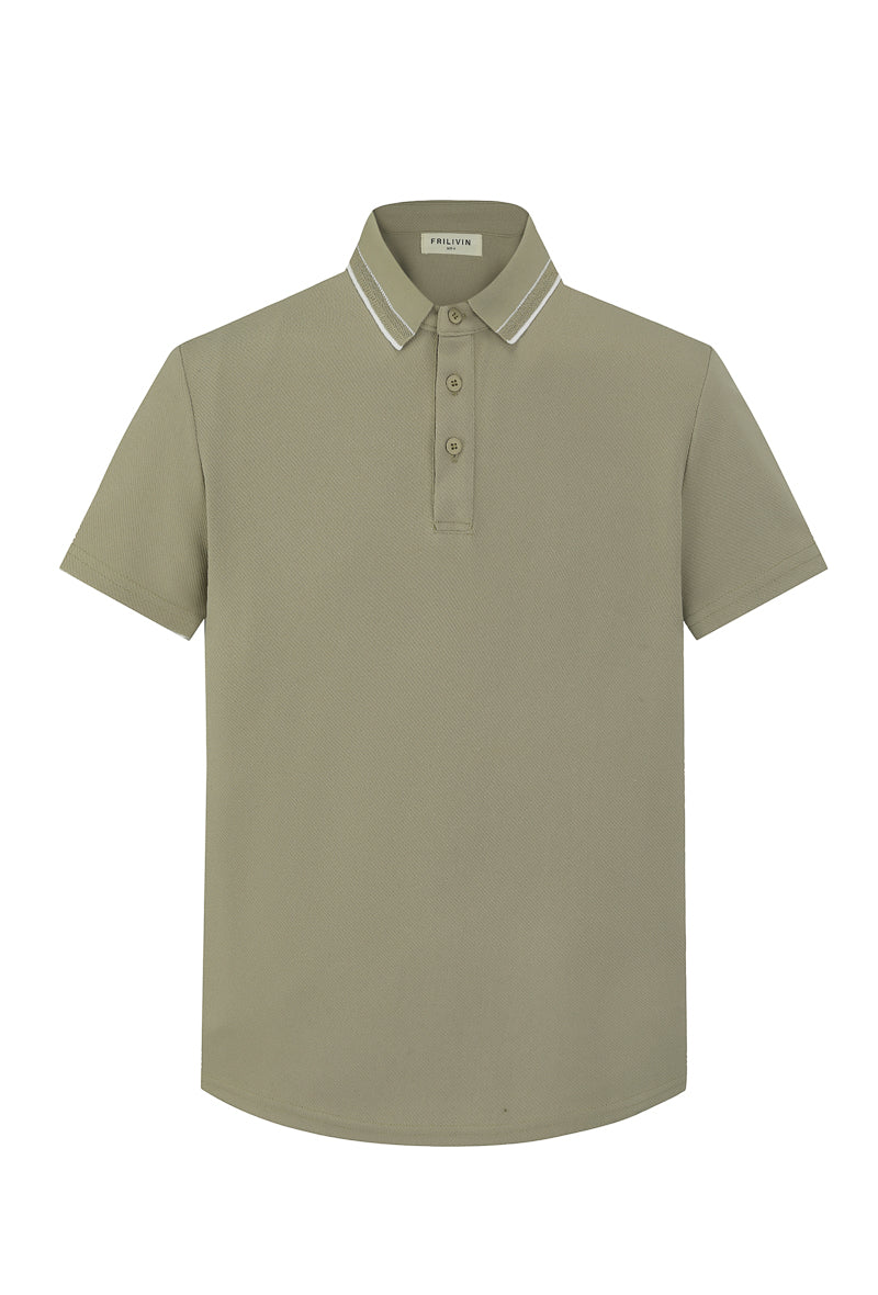 Plain short-sleeved polo shirt