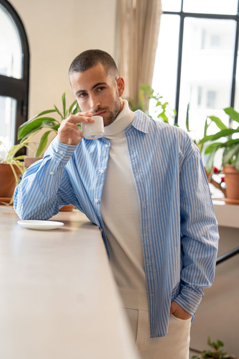 Chemise manches longues à rayures