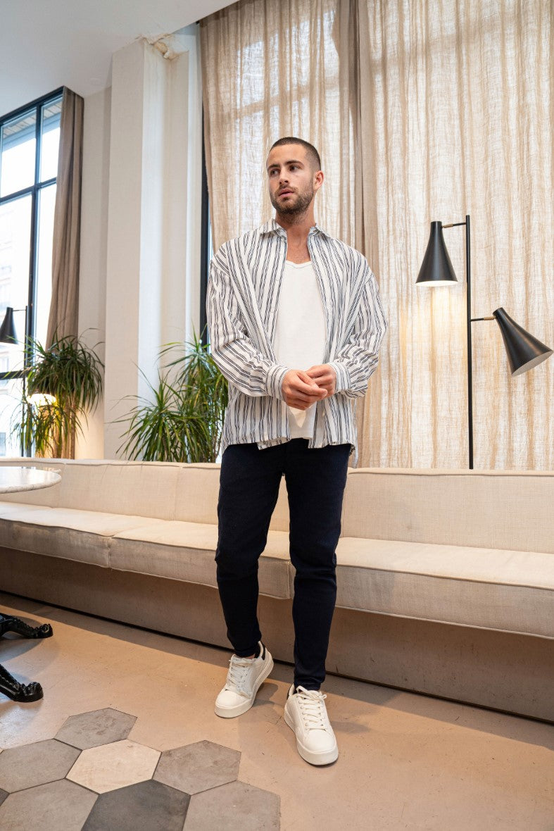 Chemise manches longues à rayures