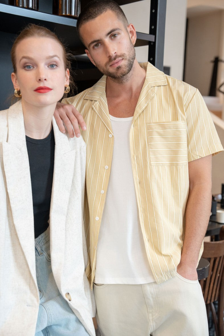 Chemise manches courtes à rayures