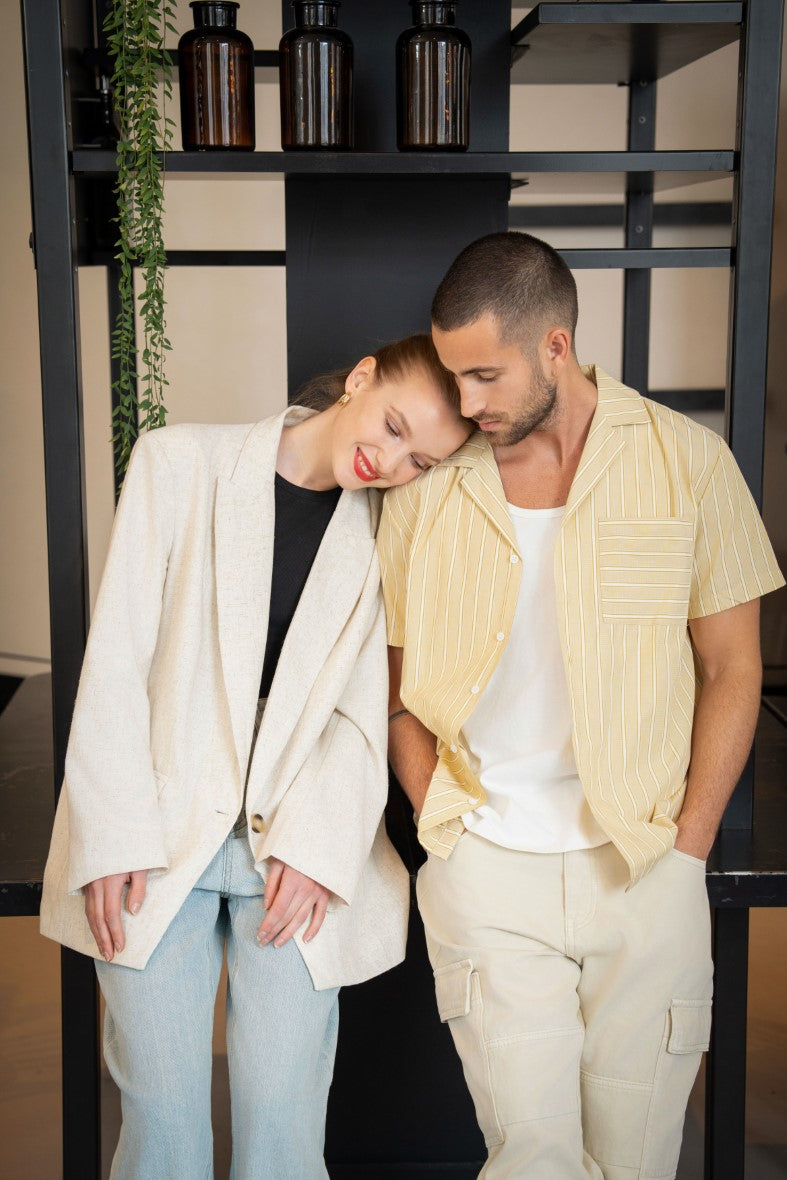 Chemise manches courtes à rayures