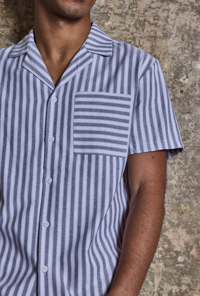 Chemise manches courtes à rayures