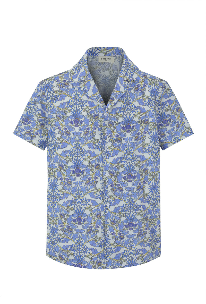 Chemise manches courtes à motifs fleuris