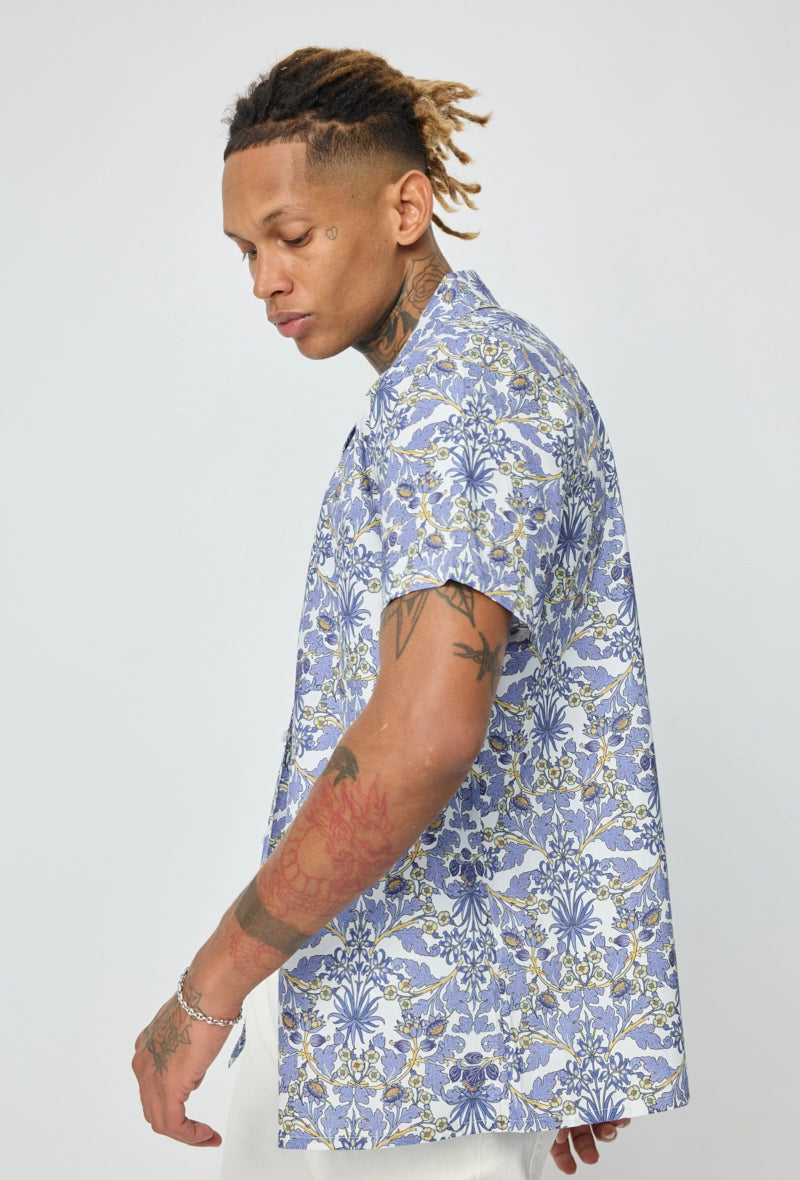 Chemise manches courtes à motifs fleuris