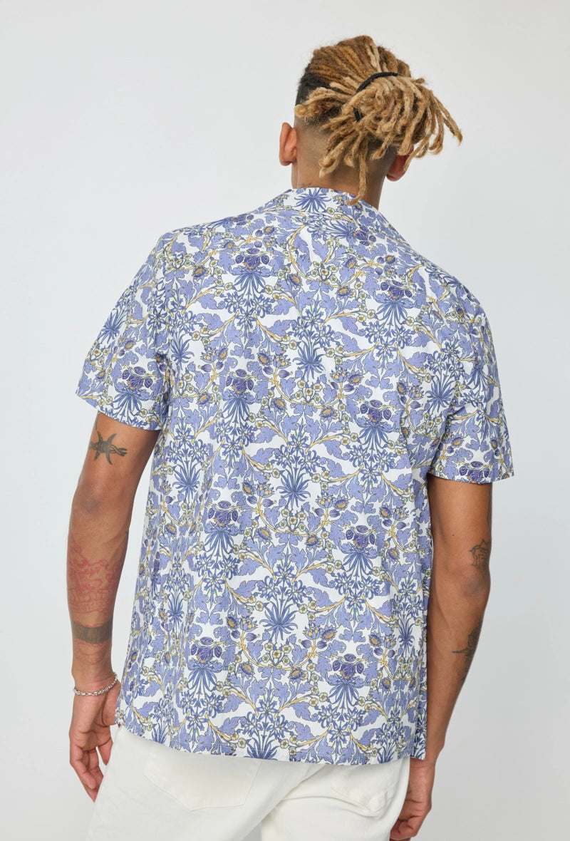 Chemise manches courtes à motifs fleuris