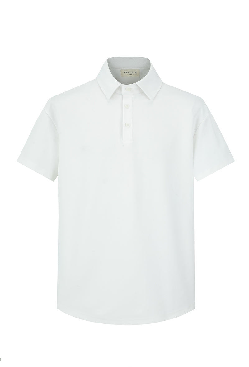 Plain short-sleeved polo shirt