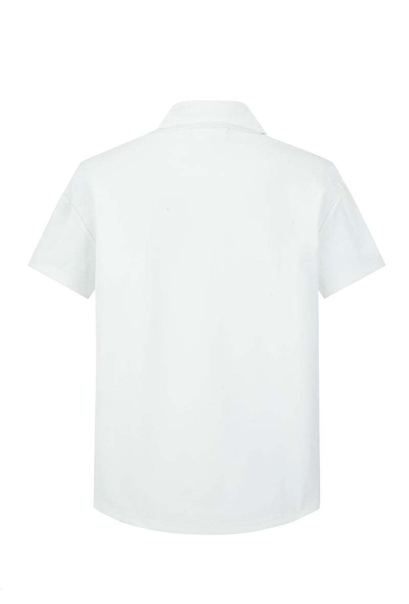 Plain short-sleeved polo shirt