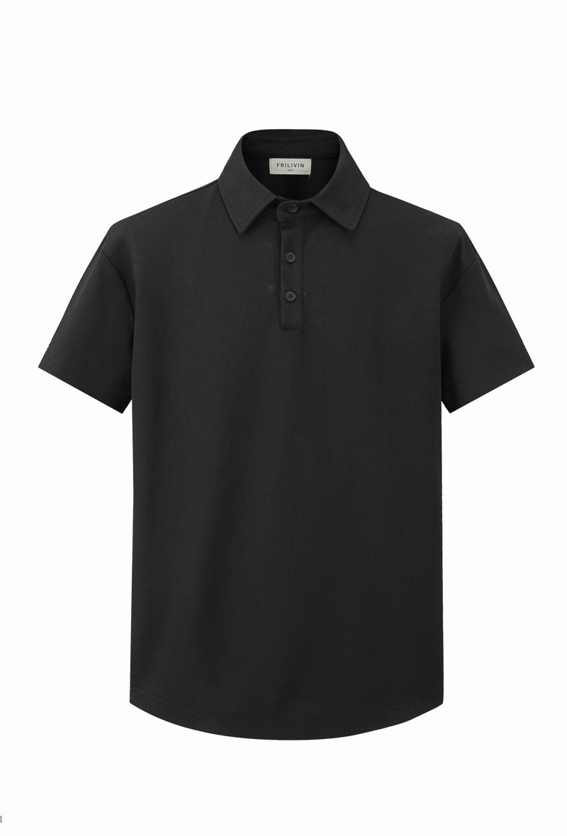 Plain short-sleeved polo shirt