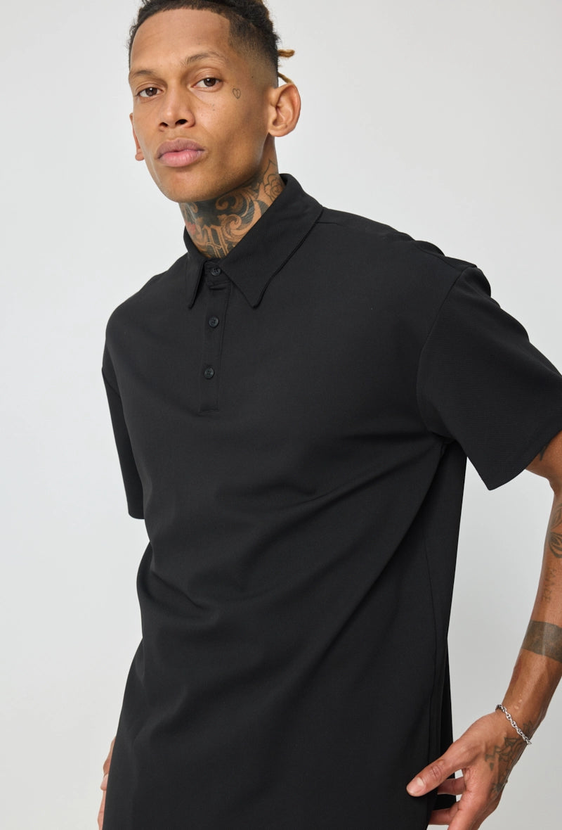 Plain short-sleeved polo shirt
