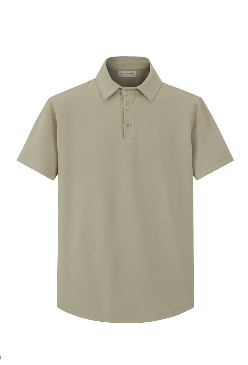 Plain short-sleeved polo shirt