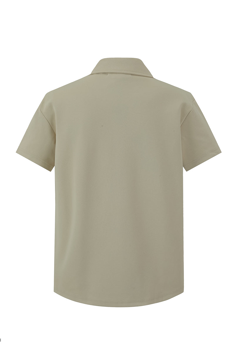 Plain short-sleeved polo shirt