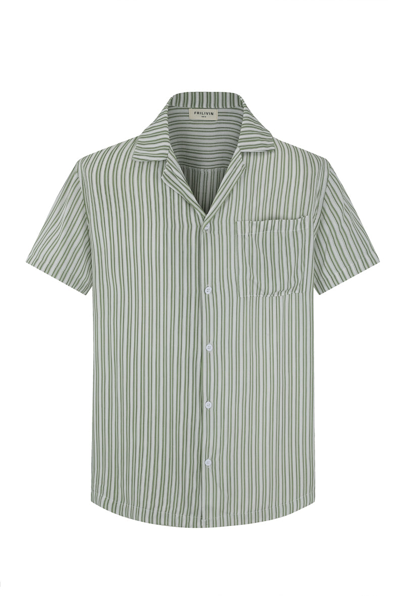 Chemise manches courtes rayée