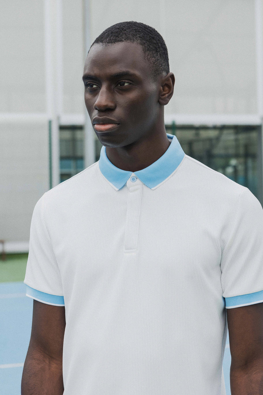 Plain polo shorts set