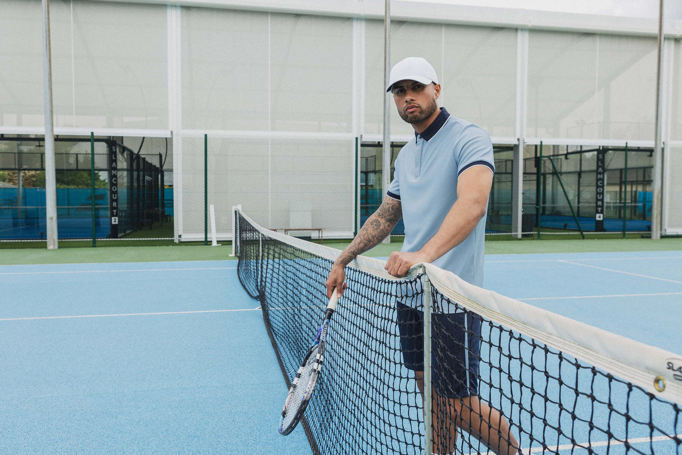 Plain polo shorts set