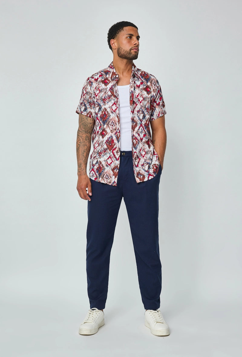 Chemise d'été à imprimé asbstrait