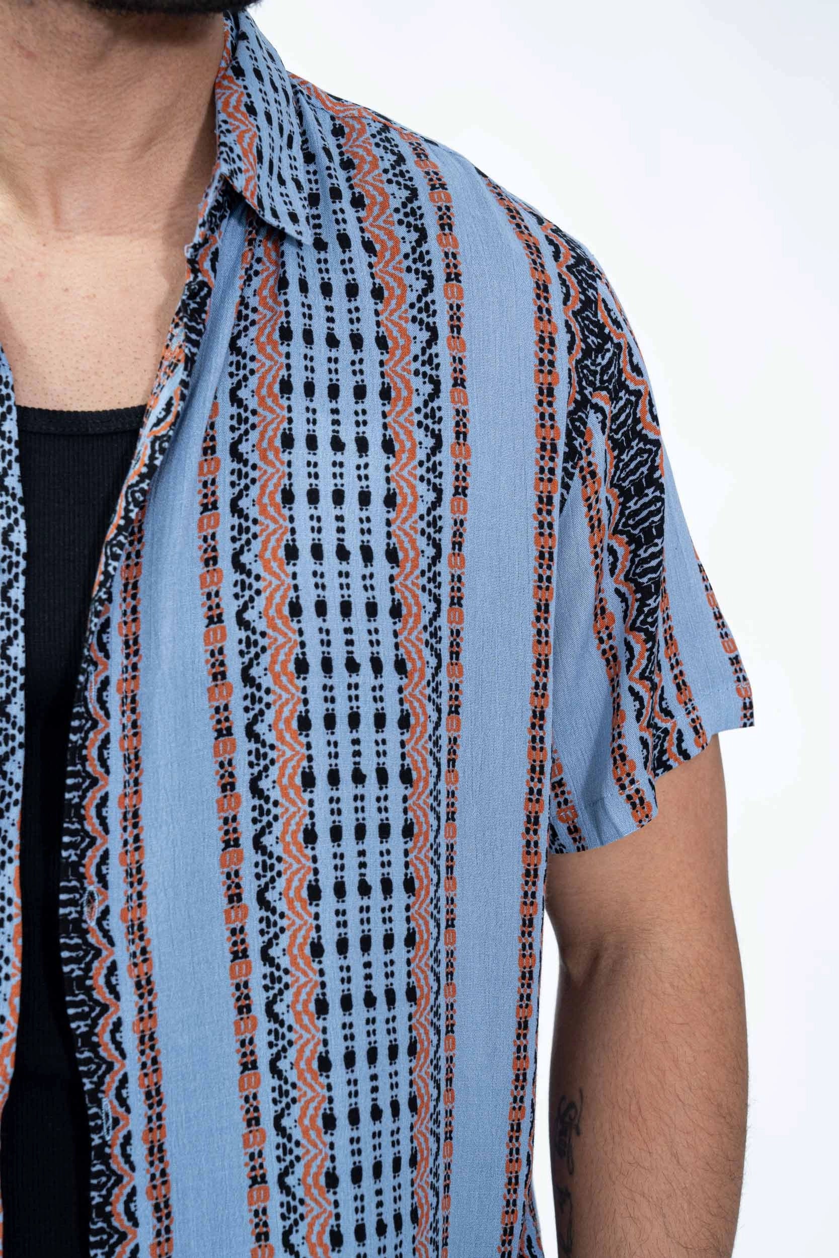 Chemise à accents de rayures bohèmes