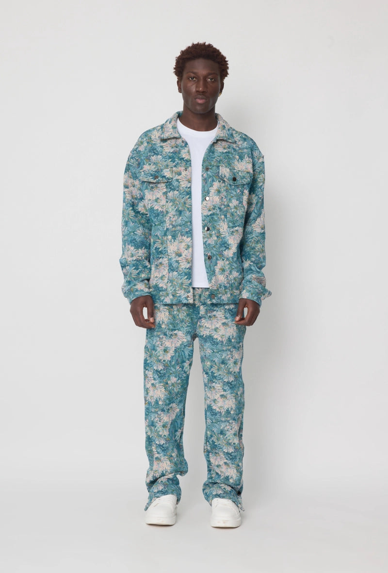 Ensemble oversize chemise pantalon à motif fleuri – Frilivin